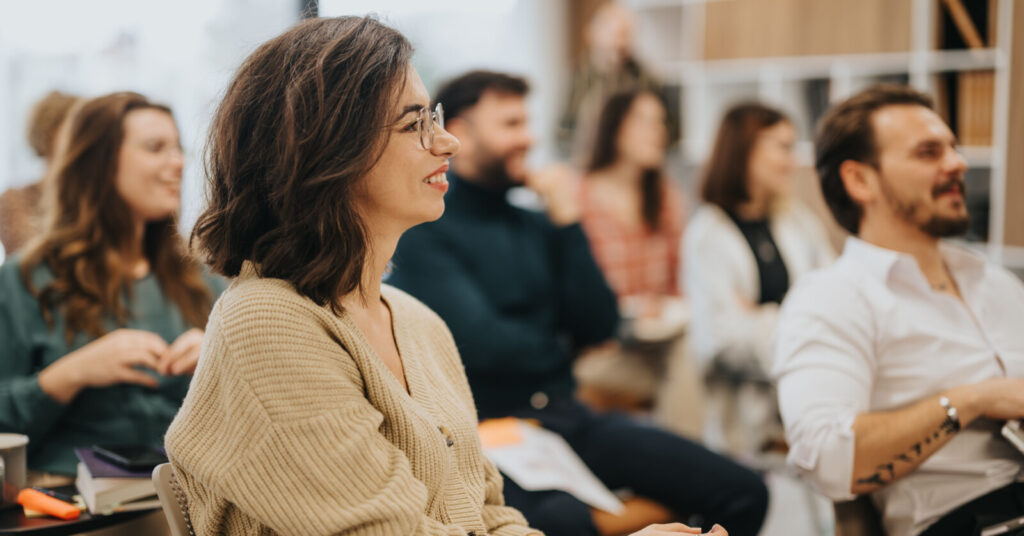 Audience listening to a lecture